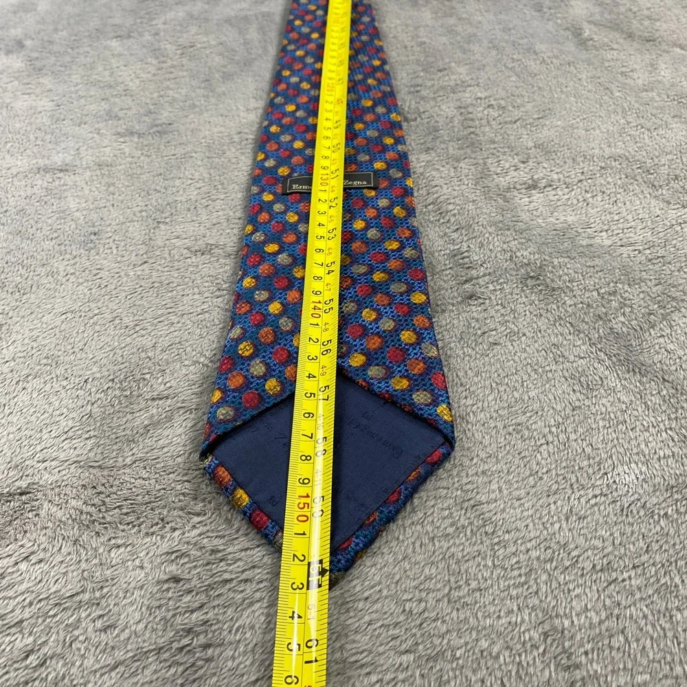 Ermenegildo‎ Zegna Tie Mens OS Multi Color Polka Dot Silk Made in Italy Luxury